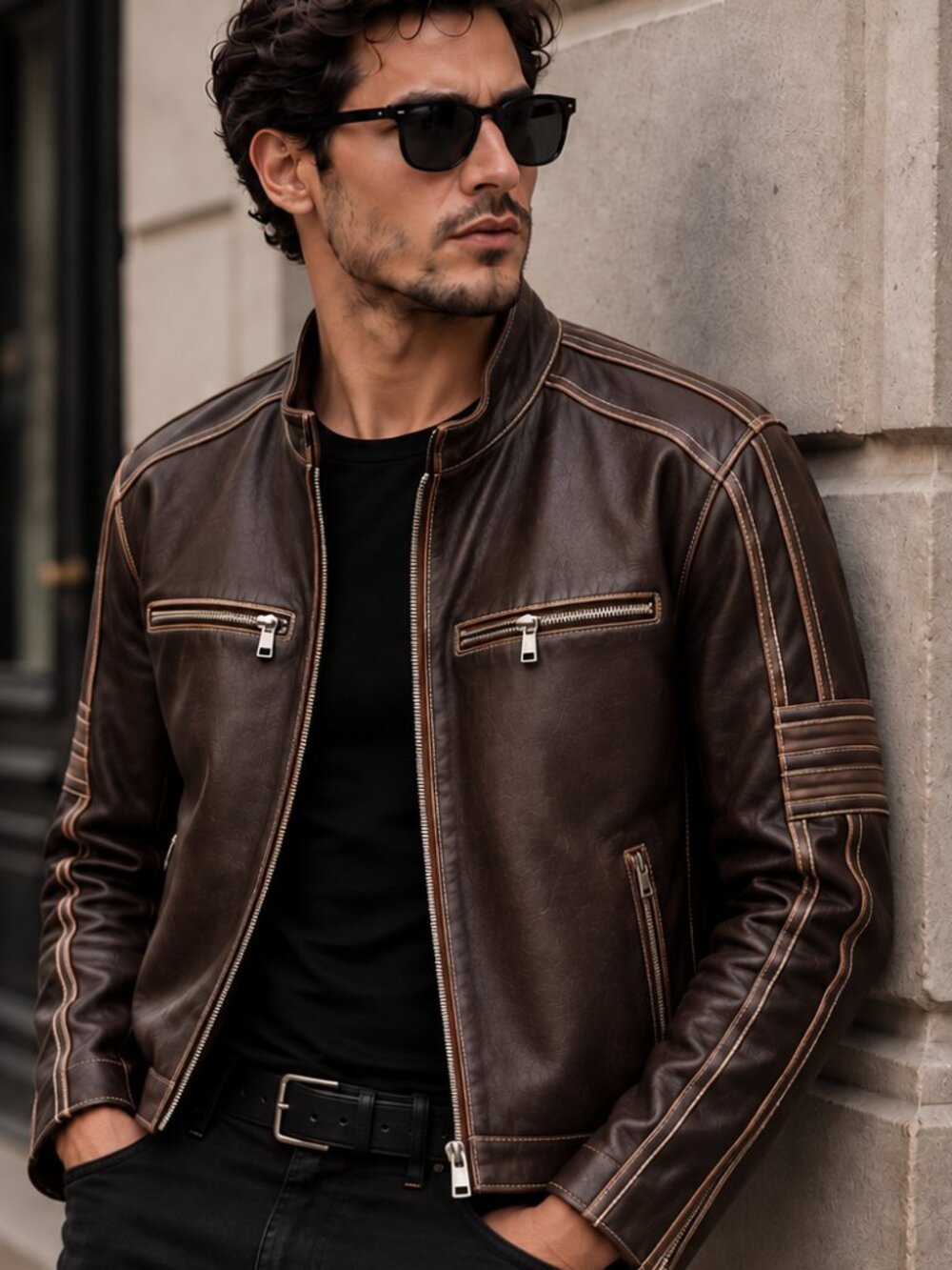 Danier moto leather jacket EUC
